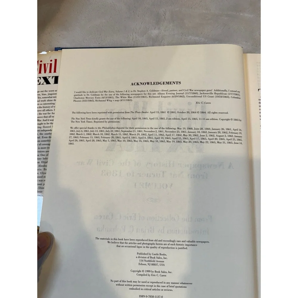 Civil War Extra Newspaper History Volume I Nat Turner to 1863 Eric Caren
